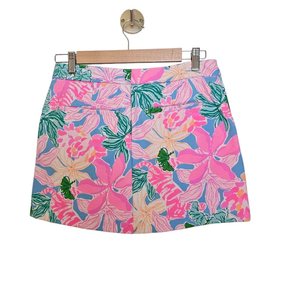 Lilly Pulitzer Tigers Lair Floral Print Pink Colette Preppy Resort Knit Skort - Picture 4 of 10